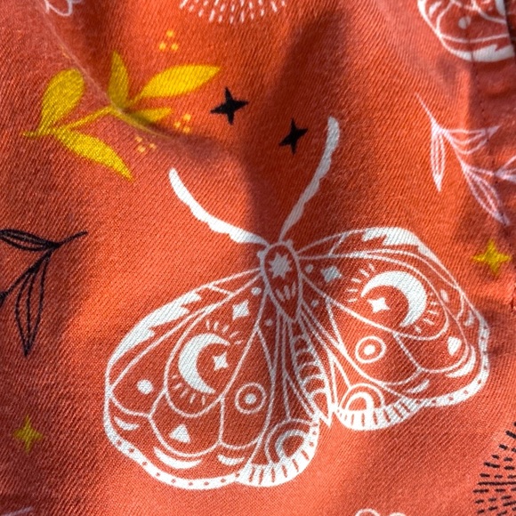 JOYSPUN Orange Moth Print Pajama Shorts, Size S. - Picture 9 of 13